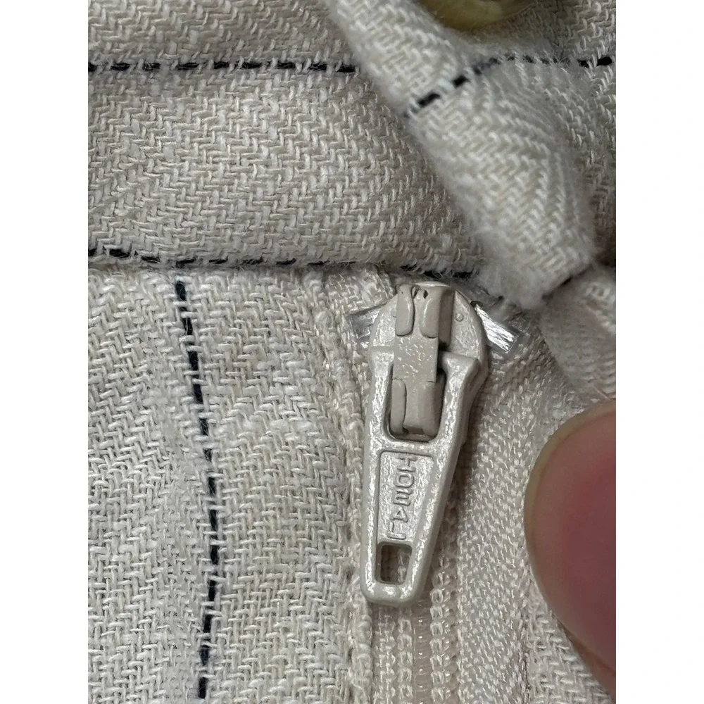 Banana Republic‎ Linen Herringbone Pinstripe Pleated Trousers Womens 2 W27 L24